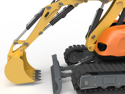 Excavator-remote-controlled demolition robots 3D मॉडल