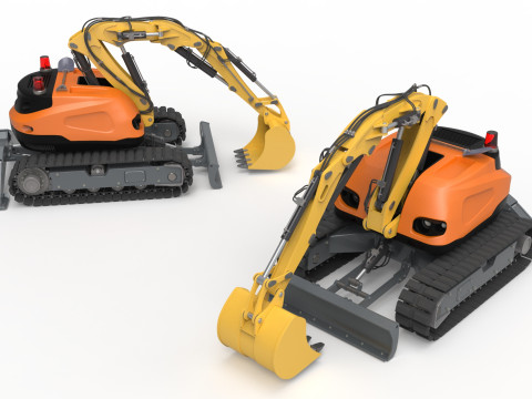 Excavator-remote-controlled demolition robots 3D मॉडल