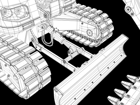 Excavator-remote-controlled demolition robots 3D मॉडल
