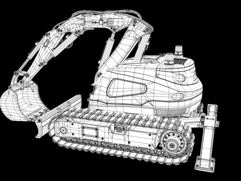 Excavator-remote-controlled demolition robots 3D मॉडल