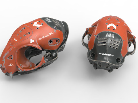 Model Cyborg Cat Skull 3D 모델