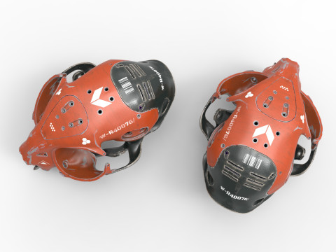 Model Cyborg Cat Skull 3D 모델