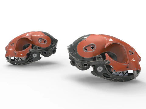 Model Cyborg Cat Skull 3D Model