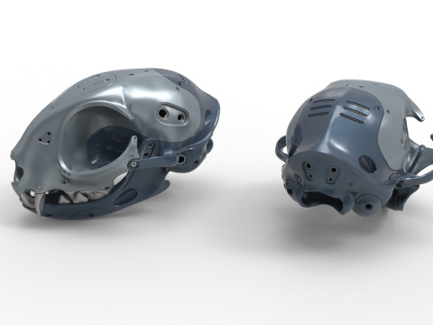 Model Cyborg Cat Skull 3D 모델