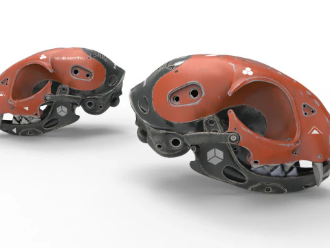 Model Cyborg Cat Skull 3D Model