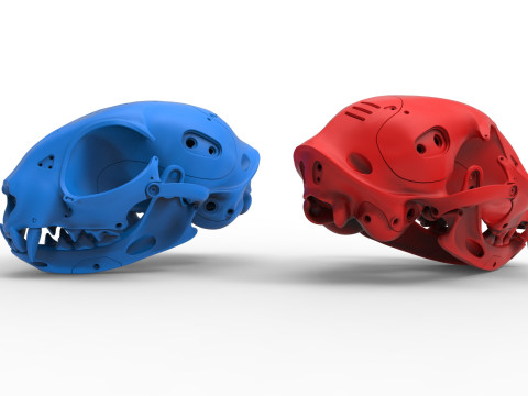 Model Cyborg Cat Skull 3D 모델
