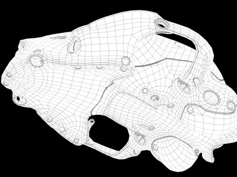 Model Cyborg Cat Skull 3D Model