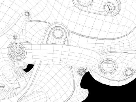 Model Cyborg Cat Skull 3D 모델
