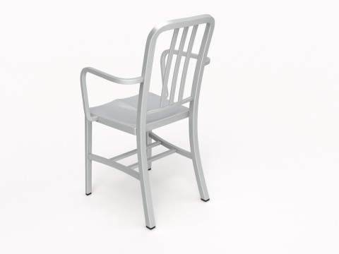 Aluminum chairs and table Model 3D
