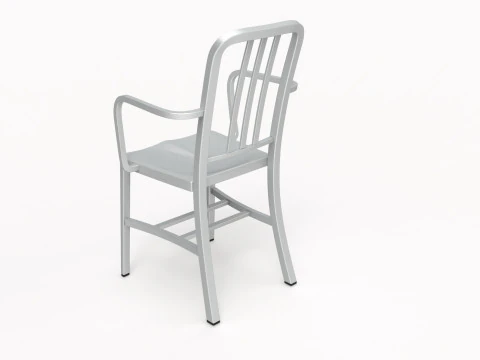 Aluminum chairs and table 3D Model