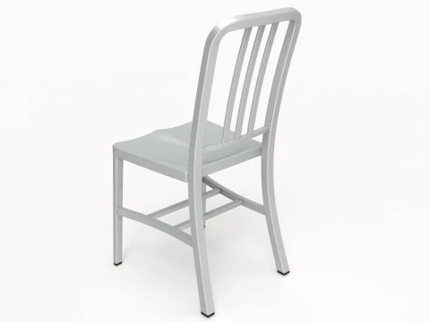 Aluminum chairs and table 3D Model