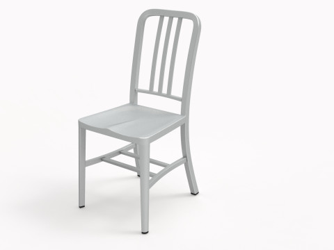 Aluminum chairs and table Model 3D
