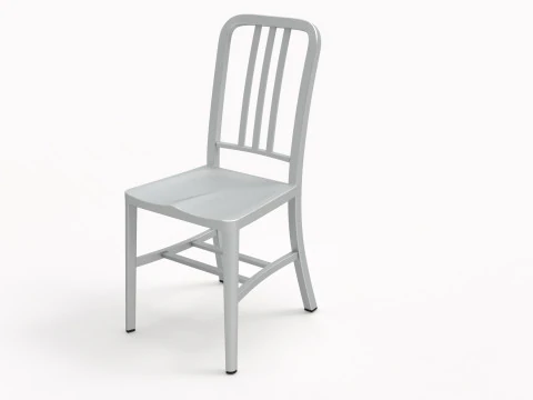 Aluminum chairs and table 3D Model