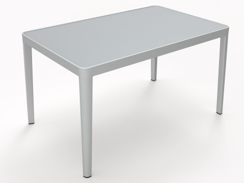 Aluminum chairs and table Model 3D