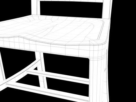 Aluminum chairs and table 3D Model