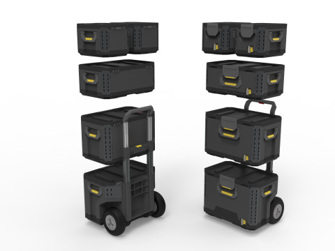 Tool Box Set closed and open 3D Model