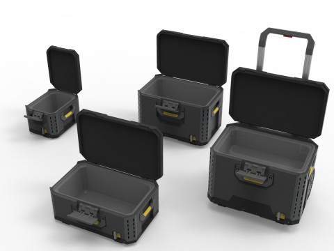 Tool Box Set closed and open 3D Model
