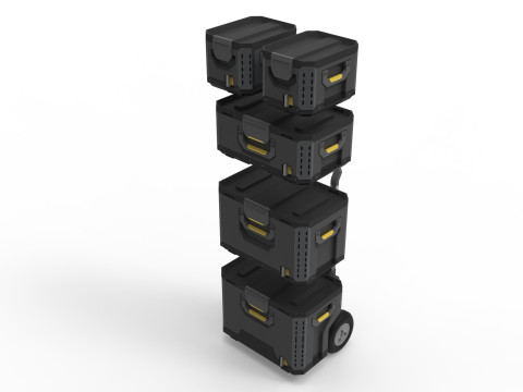 Tool Box Set closed and open 3D Model
