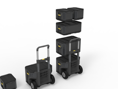 Tool Box Set closed and open 3D Model