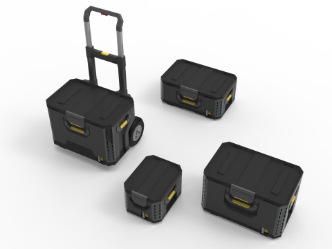 Tool Box Set closed and open 3D Model