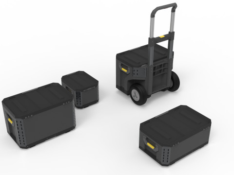 Tool Box Set closed and open 3D Model