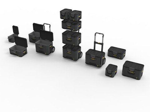 Tool Box Set closed and open 3D Model