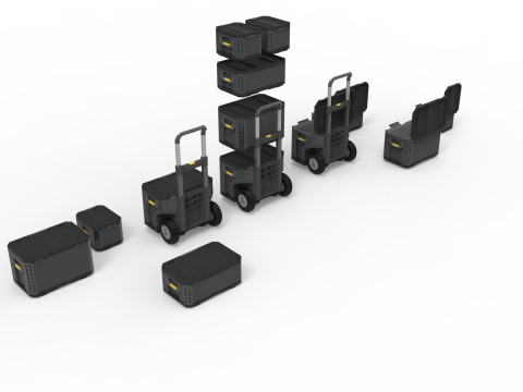 Tool Box Set closed and open 3D Model