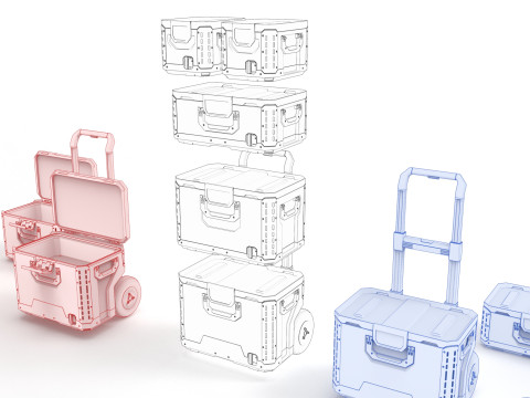 Tool Box Set closed and open 3D Model