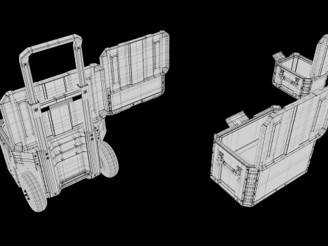 Tool Box Set closed and open 3D Model