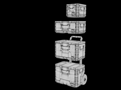 Tool Box Set closed and open 3D Model