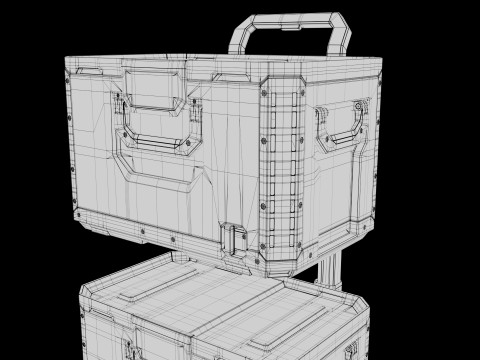 Tool Box Set closed and open 3D Model