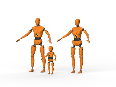 Dummy Robot Android Family man woman child Modelo 3D