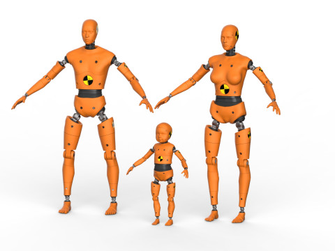 Dummy Robot Android Family man woman child Modelo 3D