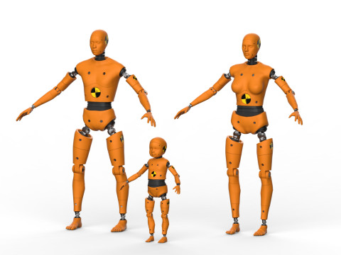 Dummy Robot Android Family man woman child Modelo 3D