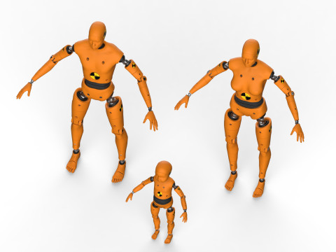 Dummy Robot Android Family man woman child Modelo 3D
