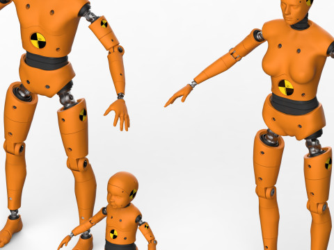 Dummy Robot Android Family man woman child Modelo 3D