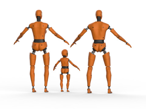 Dummy Robot Android Family man woman child Modelo 3D