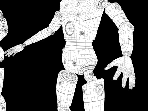 Dummy Robot Android Family man woman child Modelo 3D