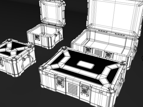 Boxes Close and Open vs key Modèle 3D