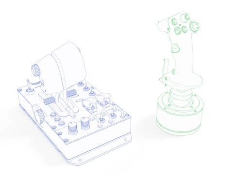 Aircraft control joystick 3D Model
