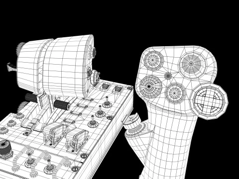 Aircraft control joystick 3D Model