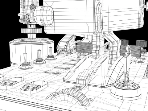 Aircraft control joystick 3D Model
