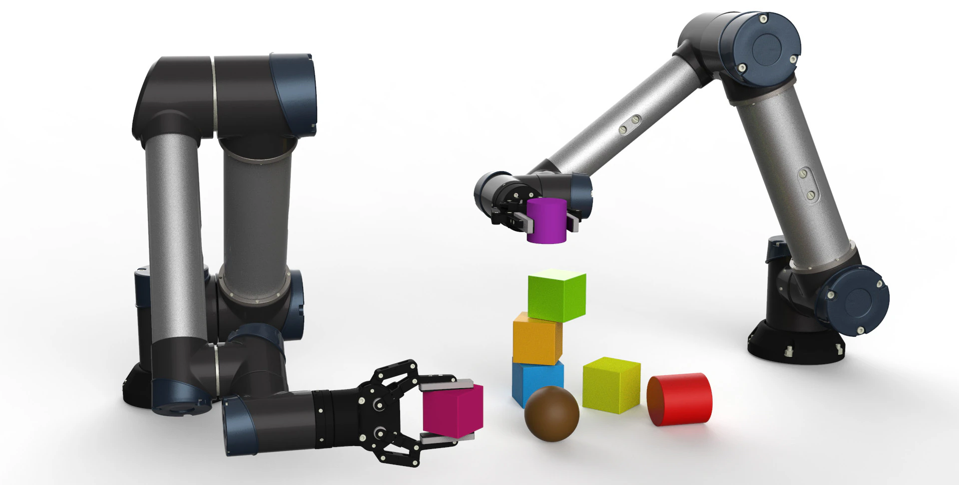 Industrial Robot arm With Robotiq Two Finger 3D Model .c4d .max .obj .3ds .fbx .stl .blend