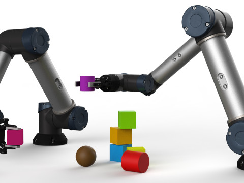 Industrial Robot arm With Robotiq Two Finger Model 3D