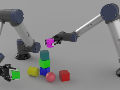 Industrial Robot arm With Robotiq Two Finger Model 3D