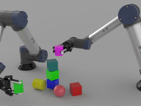 Industrial Robot arm With Robotiq Two Finger 3D Model