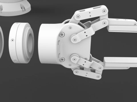 Industrial Robot arm With Robotiq Two Finger 3D Model