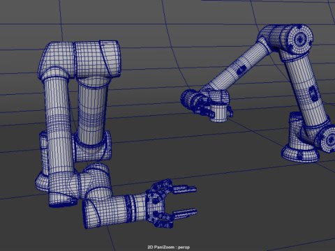 Industrial Robot arm With Robotiq Two Finger Model 3D