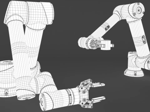 Industrial Robot arm With Robotiq Two Finger 3D Model