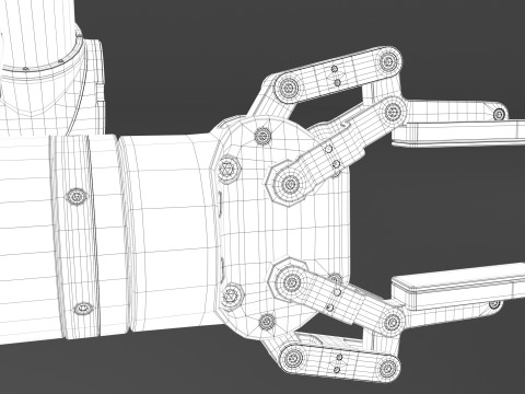 Industrial Robot arm With Robotiq Two Finger Model 3D